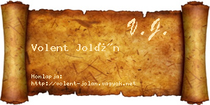 Volent Jolán névjegykártya